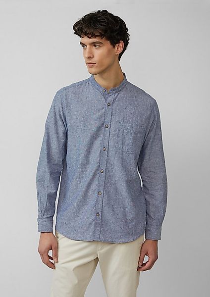 s.Oliver Langarmhemd Hemd Regular Fit: Hemd aus Leinenmix mit Stehkragen günstig online kaufen