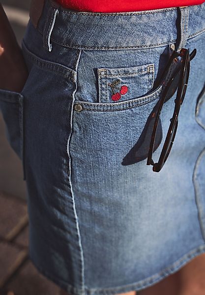 STREET ONE STUDIO Jeansrock aus Baumwolle mit Stretchanteil günstig online kaufen