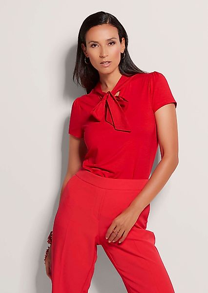 MADELEINE Kurzarmshirt Kurzarmoberteil mit Schluppe Schickes Blusenshirt mi günstig online kaufen