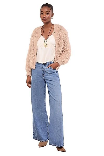 LIPSY Strickjacke Lipsy strukturierte Strickjacke mit Kunstfell (1-tlg) günstig online kaufen