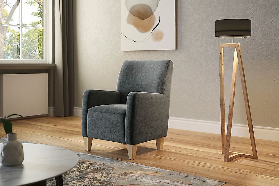 Home affaire Sessel "Viva", mit Federkern, mit Buchefüßen günstig online kaufen