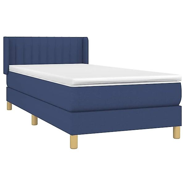 vidaXL Boxspringbett mit Matratze Blau 90x200 cm Stoff 3130407 günstig online kaufen