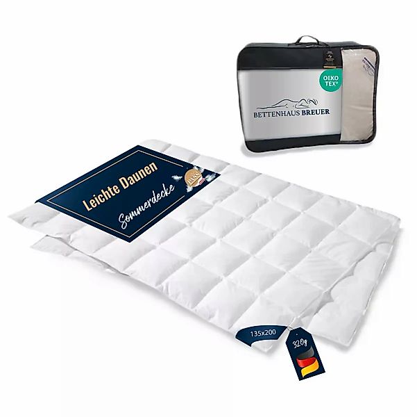 Daunenpass Sommer Daunen Bettdecke Sommerbett Sommerdecke 320g 135x200 günstig online kaufen