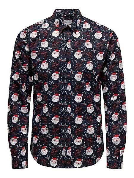 ONLY & SONS Langarmhemd ONSALF XMAS AOP SLIM POPLIN LS SHIRT günstig online kaufen