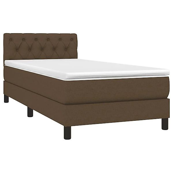 vidaXL Boxspringbett mit Matratze & LED Dunkelbraun 80x200 cm Stoff 3133352 günstig online kaufen