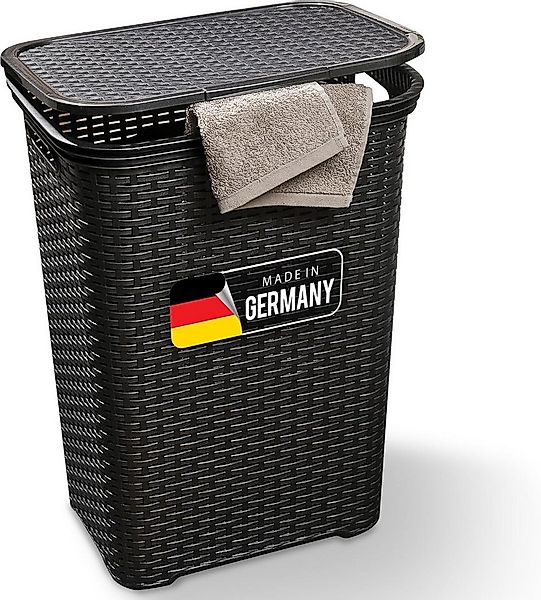 Novaliv Wäschekorb 31040-1x (1 St), Novaliv Rattan Wäschekorb mit Deckel 60 günstig online kaufen