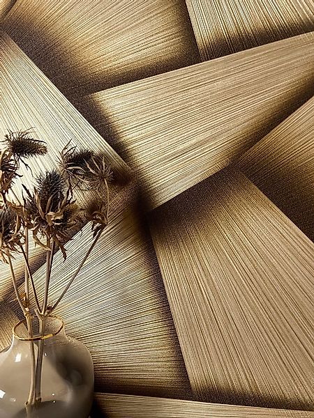 Newroom Vliestapete Carelli Gold Tapete Mustertapete Grafik, Streifen, Leic günstig online kaufen