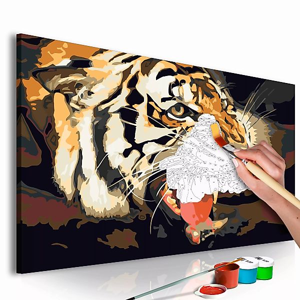Malen Nach Zahlen - Tigergebrüll günstig online kaufen