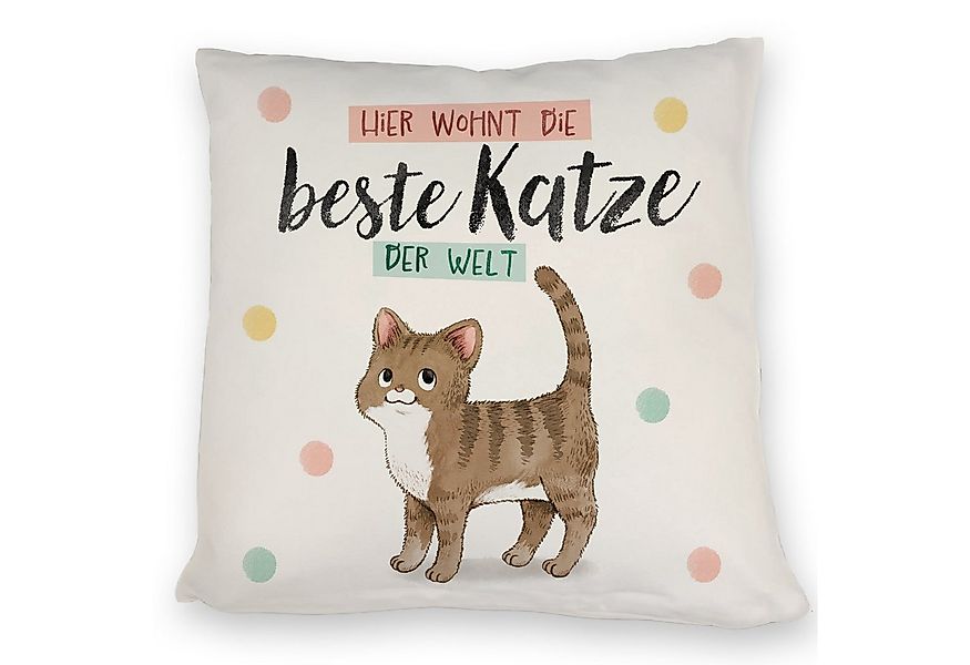 speecheese Dekokissen Beste Katze der Welt Kissen mit brauner Katze Katze u günstig online kaufen