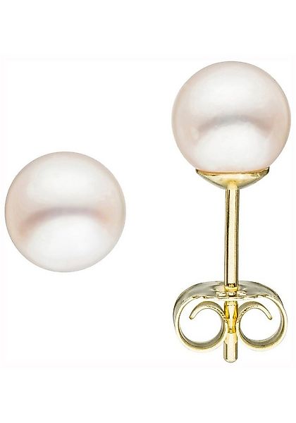 JOBO Paar Ohrstecker, 585 Gold mit Akoya-Zuchtperlen 6 mm günstig online kaufen