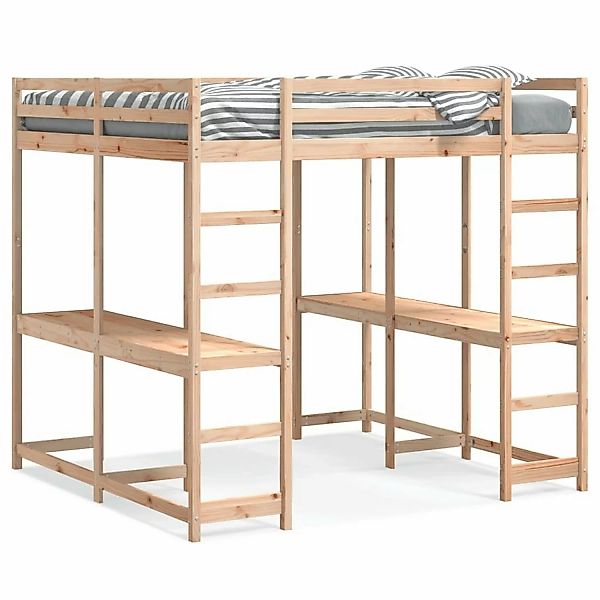 vidaXL Hochbett mit Schreibtisch & Leiter 140x200 cm Massivholz Kiefer21025 günstig online kaufen