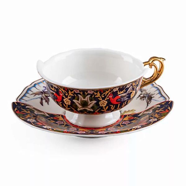 Teetasse Hybrid Kannauj keramik bunt / Set Tasse + Untertasse - Seletti - B günstig online kaufen