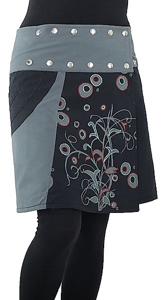 PUREWONDER Wickelrock Damen Rock mit Druckknöpfen günstig online kaufen