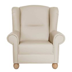 Kunstleder Polstersessel mit Armlehnen Beige günstig online kaufen