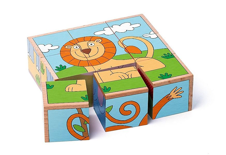 Woodyland Würfelpuzzle Holz - Puzzle Cubes / Würfelpuzzle mit 6 Motiven zum günstig online kaufen