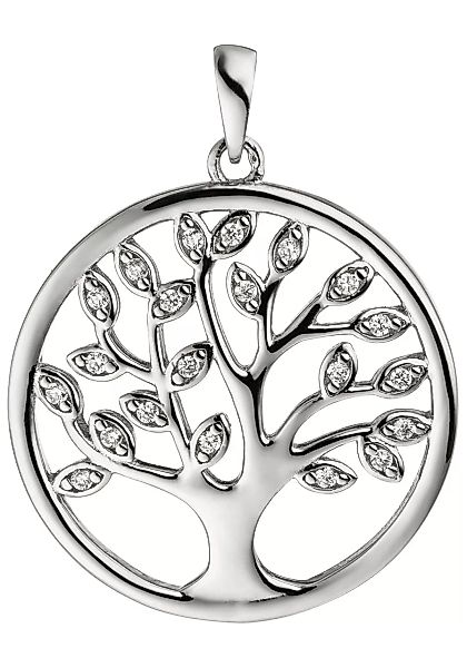 JOBO Kettenanhänger "Anhänger Lebensbaum", 925 Silber mit 21 Zirkonia günstig online kaufen