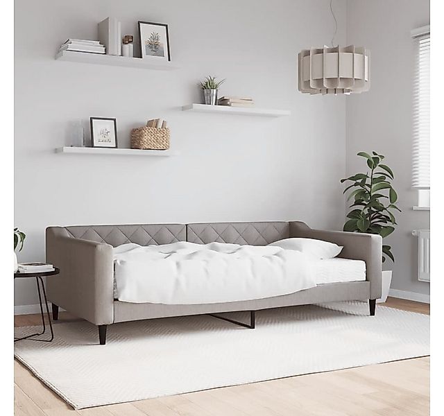 vidaXL Bett, Tagesbett mit Matratze Taupe 100x200 cm Stoff günstig online kaufen