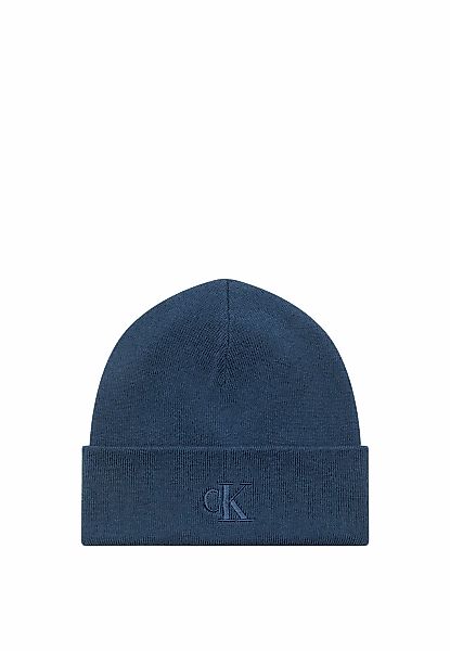Calvin Klein Strickmütze "CK FINE RIB BEANIE" mit Markenlogo günstig online kaufen
