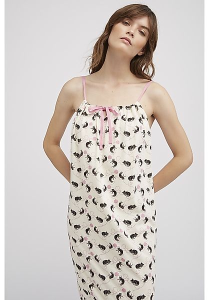 Pyjama - Pyjama-nightdress Mit Katzenmuster - Aus Bio-baumwolle günstig online kaufen