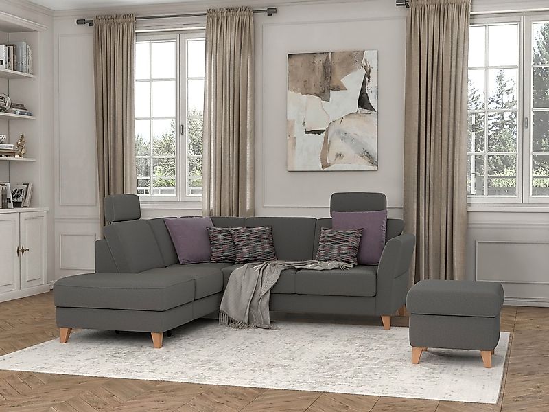 sit&more Ecksofa "Visby L-Form", Wahlweise mit Bettfunktion und Stauraum, f günstig online kaufen