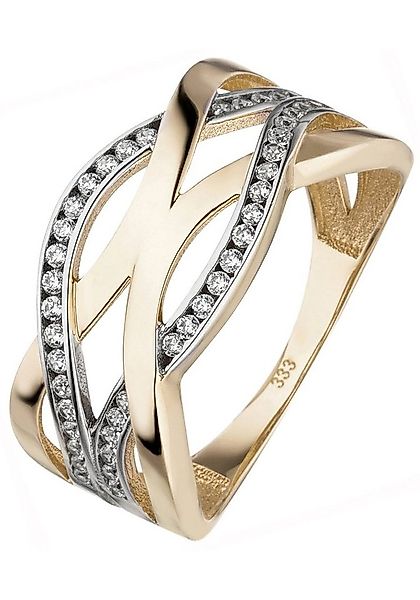 JOBO Fingerring, 333 Gold bicolor mit 46 Zirkonia günstig online kaufen
