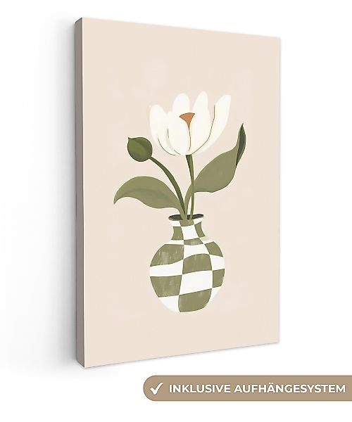 OneMillionCanvasses® Leinwandbild Vase - Kariert - günstig online kaufen