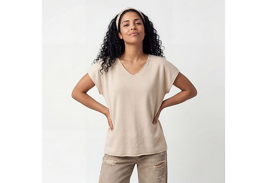 OriginalYou T-Shirt T-Shirt Damen Kurzarm Shirt weiches Feinstrick Oberteil günstig online kaufen