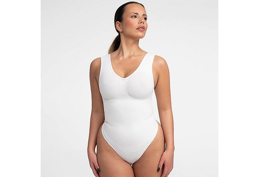 Creamy Fabrics Miederbody Tank Bodysuit Sculpting Shapewear mit String-Weiß günstig online kaufen