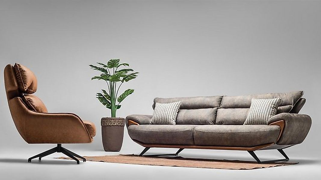 Xlmoebel Sofa Set aus einem dreisitzigen Stoffsofa, einem Sessel und einer günstig online kaufen