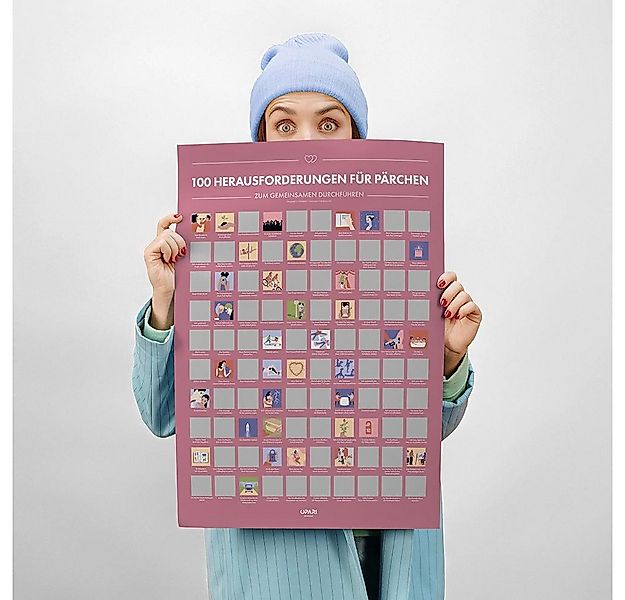 CadoMaestro Poster Rubbelposter 100 Herausforderungen für Pärchen, altrosan günstig online kaufen