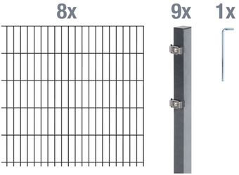 Alberts Doppelstabmattenzaun Grundset, (Set), Höhe: 80-160 günstig online kaufen