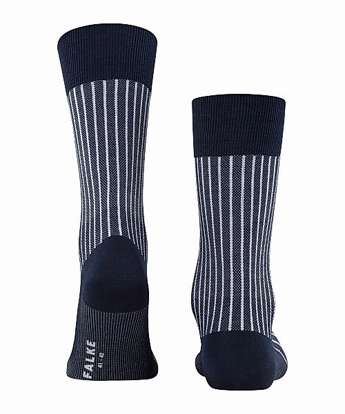 FALKE Oxford Stripe Herren Socken, 47-48, Blau, Rippe, Baumwolle, 13379-615 günstig online kaufen