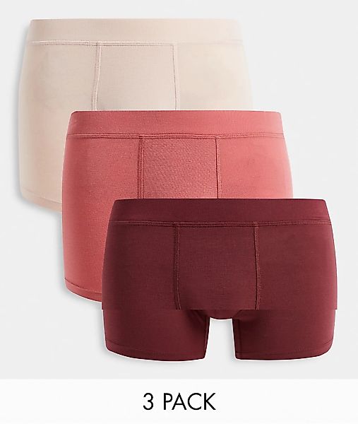 Gilly Hicks – Future – 3-er Pack stretchige Unterhosen in Port/Rostrot/Rosé günstig online kaufen