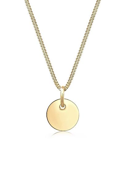 Elli Kette mit Anhänger Panzerkette mit Kreis Rund Plättchen 925 Silber günstig online kaufen