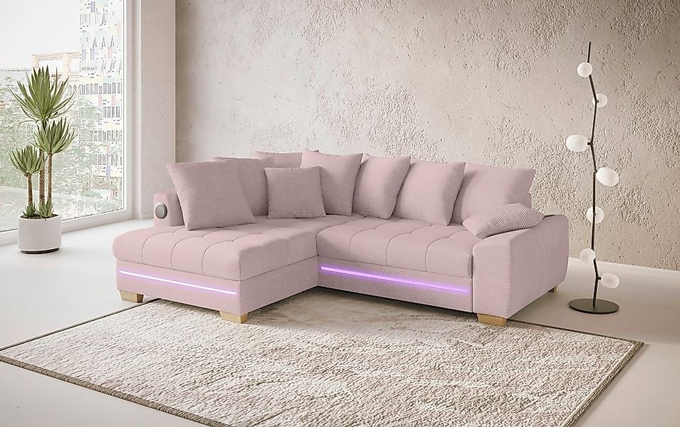 Mr. Couch Ecksofa »Nikita II, L-Form« mit Kaltschaum, RGB-LED, Soundsystem, günstig online kaufen