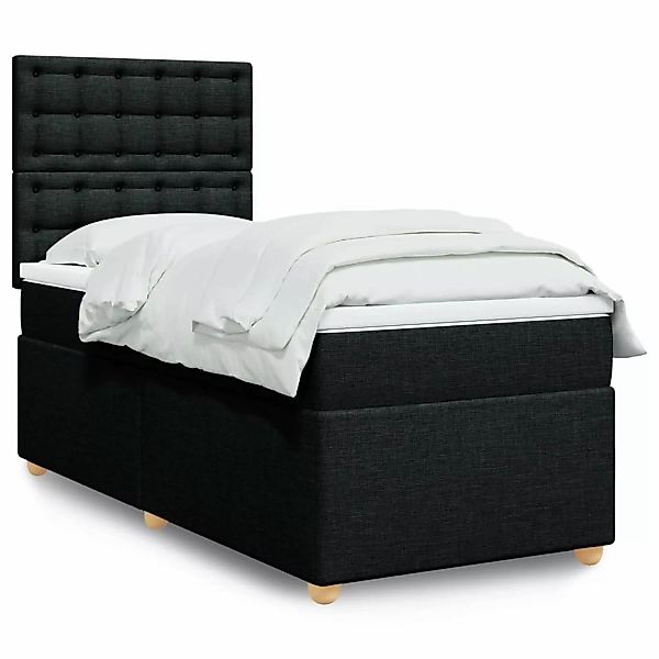 vidaXL Boxspringbett mit Matratze Schwarz 90x190 cm Stoff2105803 günstig online kaufen