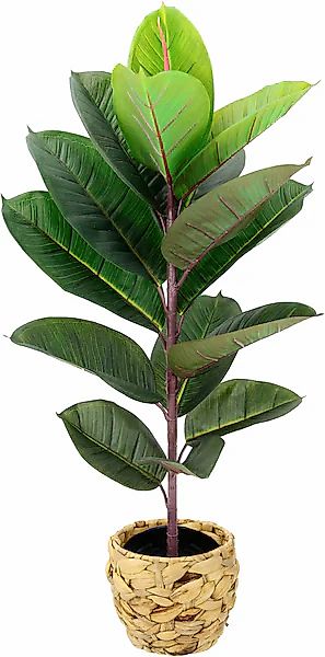 I.GE.A. Kunstbaum »Gummibaum«, Mit Übertopf, Ficus Elastica günstig online kaufen