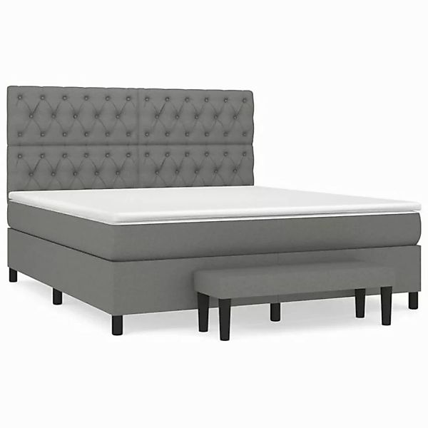 furnicato Bett Boxspringbett mit Matratze Dunkelgrau 160x200 cm Stoff (1-tl günstig online kaufen