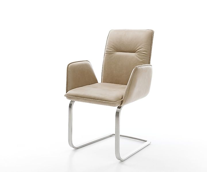 Freischwinger Vinja-Flex Mikrofaser Beige Vintage Freischwinger flach Edels günstig online kaufen