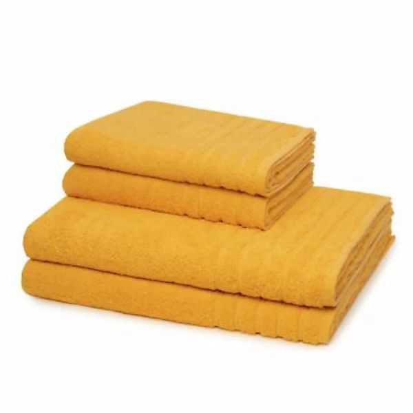 wewofashion® 2 X Handtuch 2 X Duschtuch - im Set AIDA Handtücher gelb günstig online kaufen
