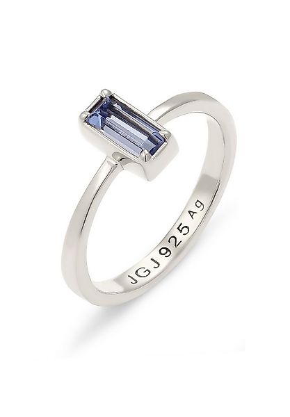 Elli Fingerring Blau Baguette 925 Sterling Silber, mit Kristallen von Swaro günstig online kaufen