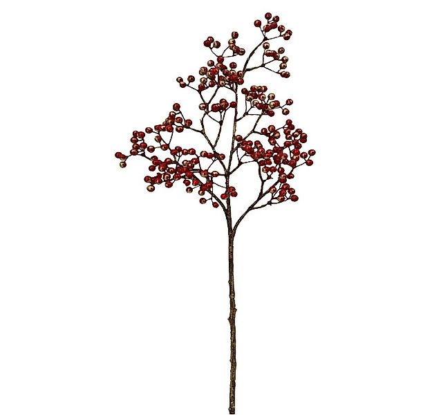 Kunstzweig Rote Beeren Zweig mit einem Goldfinish ca. 76 cm hoch, 2474U, Hö günstig online kaufen