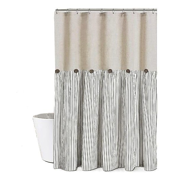 Coonoor Duschvorhang Bauernhaus Duschvorhang Gestreiftes Design, günstig online kaufen