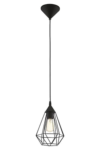 EGLO Pendelleuchte TARBES, 1-flammig, Schwarz, Stahl, günstig online kaufen