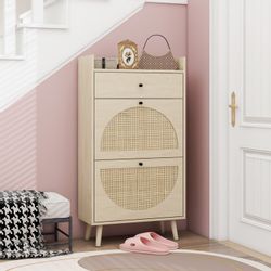 BlingBin Schuhschrank Rattan Schuhkommode mit 2 günstig online kaufen