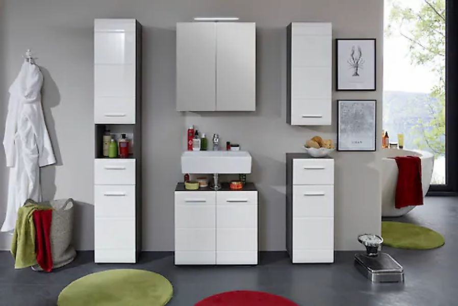 welltime Badmöbel-Set »Sovana«, (Set, 5 St.), Badezimmermöbel mit Hochglanz günstig online kaufen