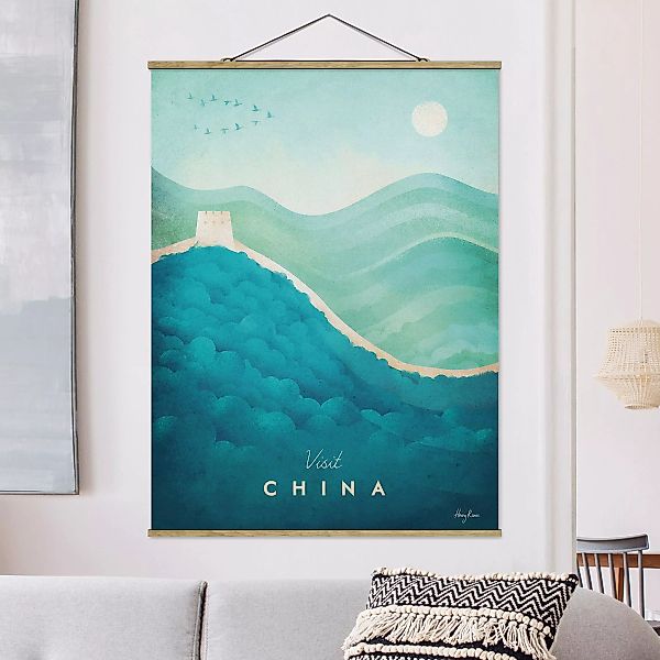 Stoffbild Architektur mit Posterleisten - Hochformat Reiseposter - China günstig online kaufen