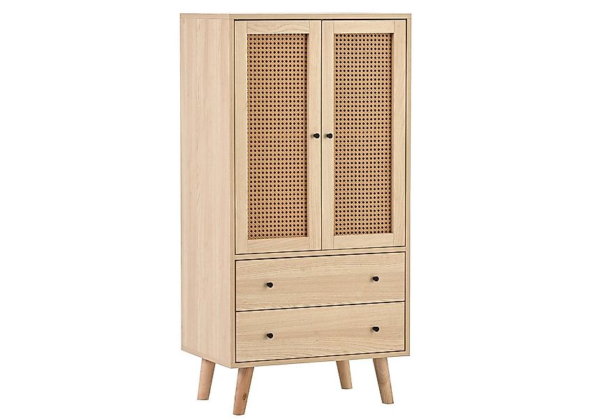 Merax Highboard mit 2 Türen mit Rattan-Geflecht und 2 Schubladen, Sideboard günstig online kaufen