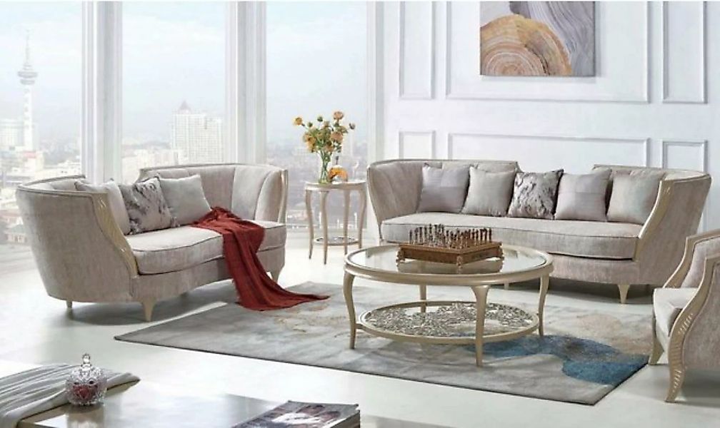 JVmoebel Sofa Beige Sofagarnitur 3+2 Sitzer Neu Set Design Sofas Polster Co günstig online kaufen