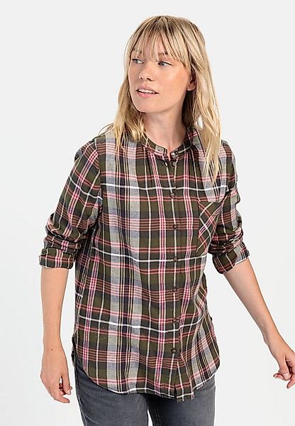 camel active Hemdbluse mit Stehkragen Langarm Stehkragen kariert günstig online kaufen